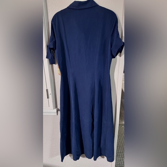 Daniel Cremieux Navy Blue A-Line Midi Dress - Picture 2 of 5